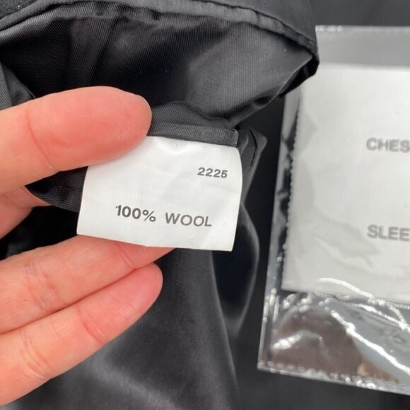 Jos A Bank Black Wool Business Collared 46R Mid Length Lined Dress Coat - Picture 6 of 7